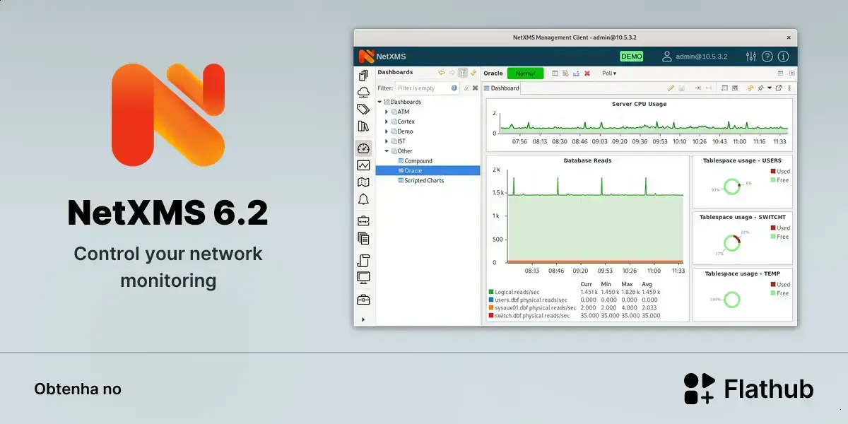 NetXMS 6.2 chega ao Flathub com monitoramento mais completo 1 NetXMS 6.2 chega ao Flathub com monitoramento mais completo