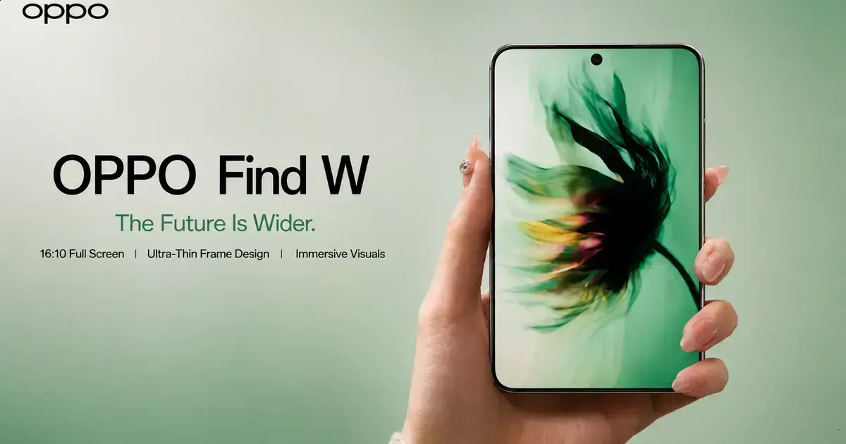 OPPO Find W: Smartphone com tela 16:10 promete experiência diferenciada