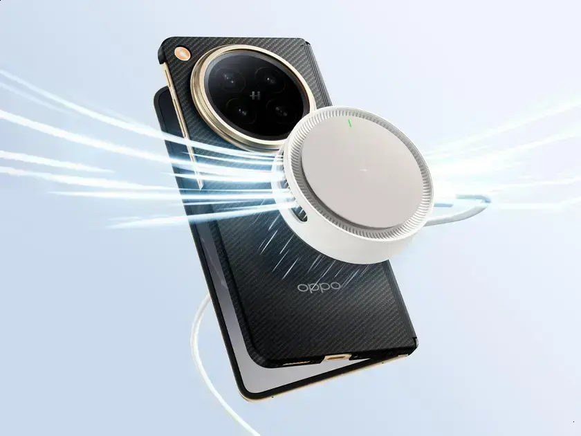 Oppo lança carregador magnético 50W com resfriamento ativo e suporte
