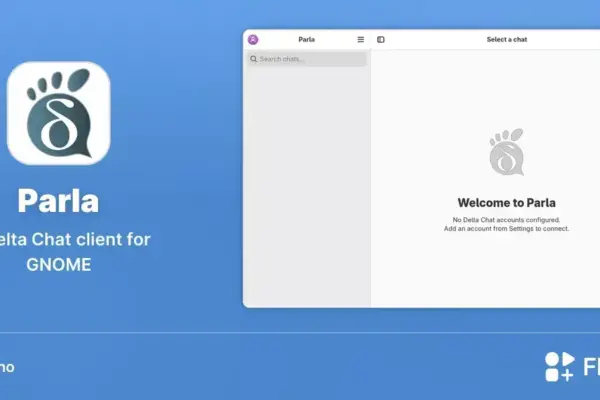 Parla chega ao Linux como cliente Delta Chat leve e integrado ao GNOME