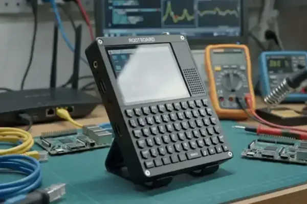 RootBoard: Mini laptop Raspberry Pi com bateria e teclado integrado