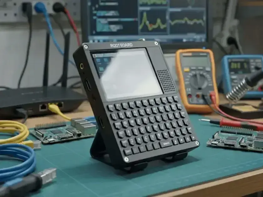 RootBoard: Mini laptop Raspberry Pi com bateria e teclado integrado