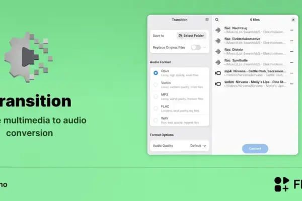 Transition chega ao Linux para converter vídeos em áudio com facilidade