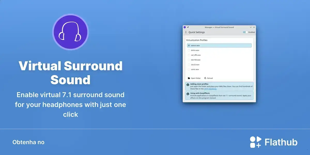 Virtual Surround chega ao Linux para dar áudio 3D em fones 1 Virtual Surround chega ao Linux para dar áudio 3D em fones