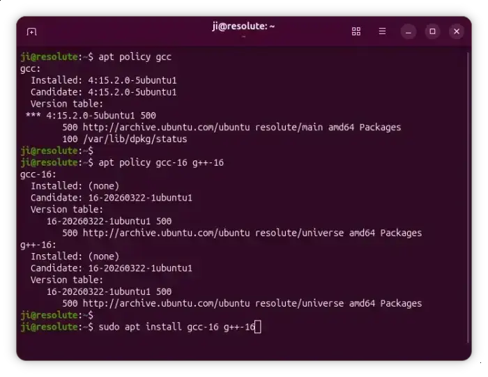 Como instalar GCC 16 no Ubuntu 24.04, 22.04 e 20.04