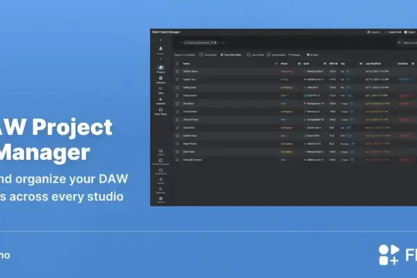 DAW Project Manager chega ao Flathub para organizar projetos de áudio