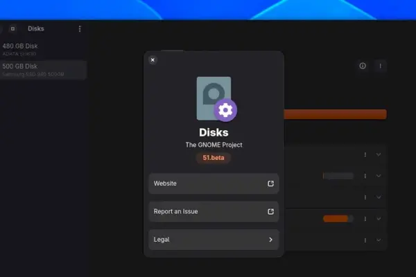 GNOME Disks com GTK4 e libadwaita muda completamente de visual; veja como ficou