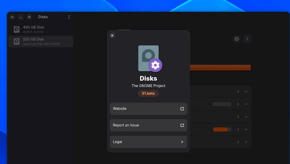 GNOME Disks com GTK4 e libadwaita muda completamente de visual; veja como ficou