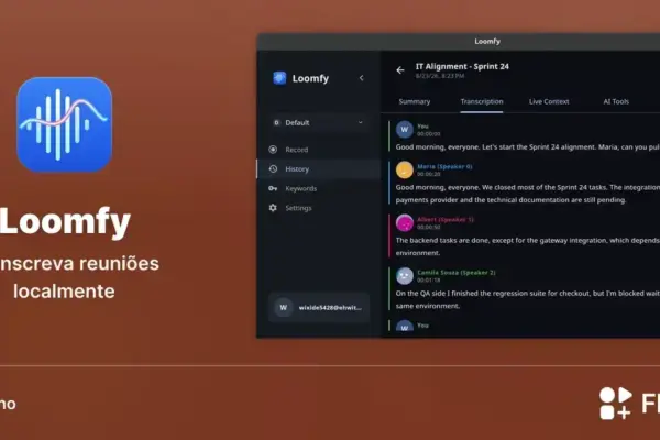 Loomfy chega ao Linux no Flathub com transcrição local e IA