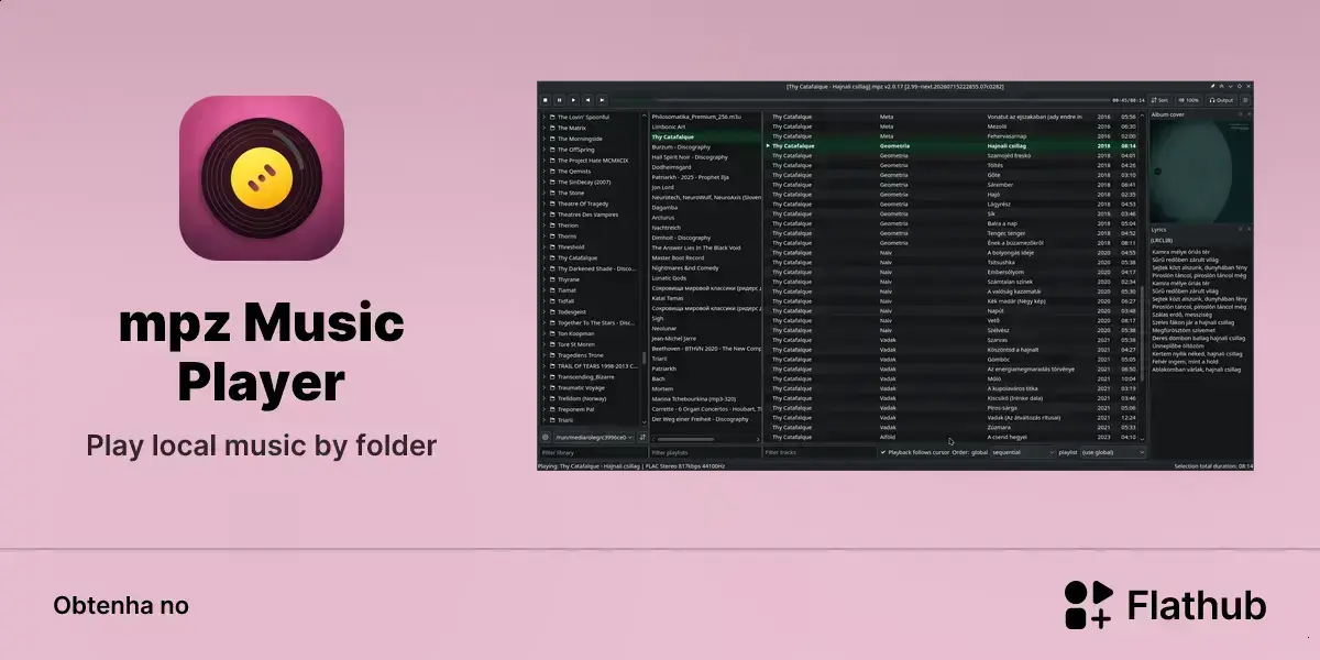 mpz Music Player chega ao Flathub com foco em músicas locais 1 mpz Music Player chega ao Flathub com foco em músicas locais