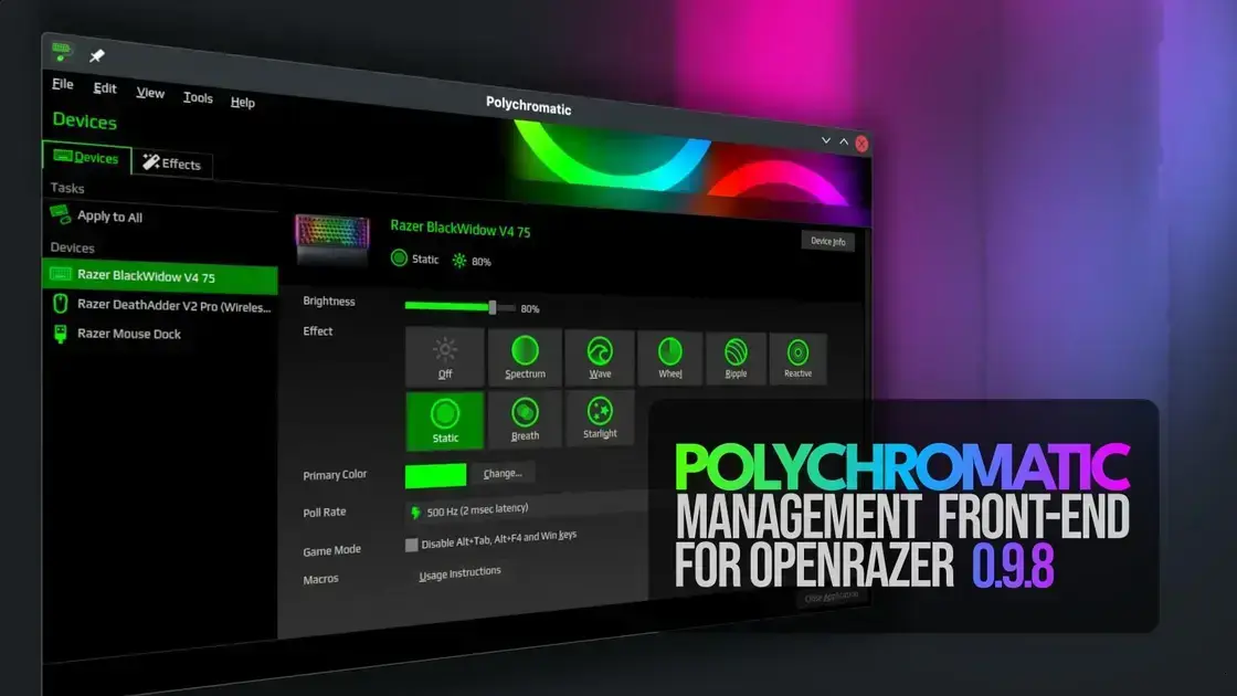 Polychromatic 0.9.8 melhora controle de brilho e traz suporte ao Razer Blade 16 (2023) 1 Polychromatic 0.9.8 melhora controle de brilho e traz suporte ao Razer Blade 16 (2023)