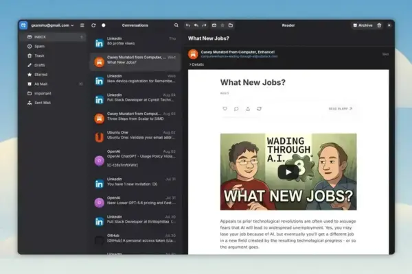Postcard: novo cliente de email GNOME com design moderno e IA integrada