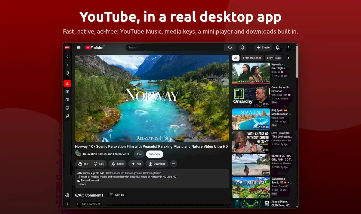 Red no Linux ganha novo foco como cliente YouTube com modo TV 1 Red no Linux ganha novo foco como cliente YouTube com modo TV