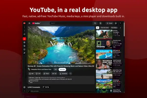 Red no Linux ganha novo foco como cliente YouTube com modo TV