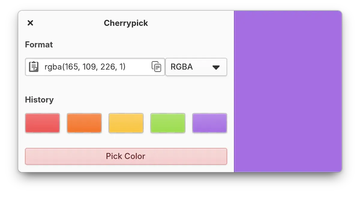 Cherrypick chega ao Flathub com novos recursos para escolher cores 1 Cherrypick chega ao Flathub com novos recursos para escolher cores