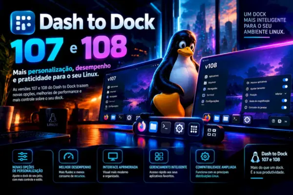Dash to Dock 107 e 108 chegam com suporte ao GNOME 51