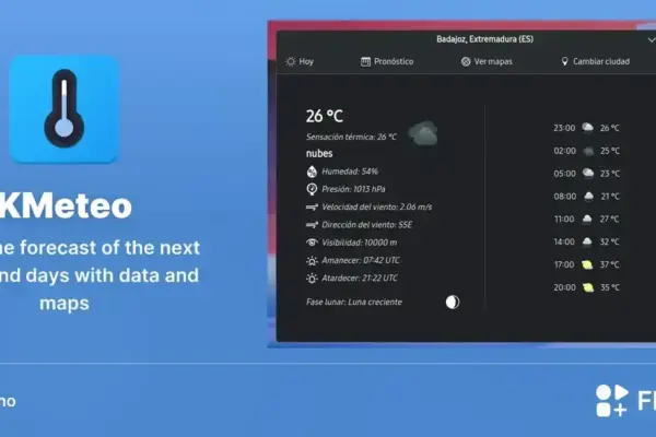 KMeteo chega ao Linux via Flathub com mapas e previsão completa