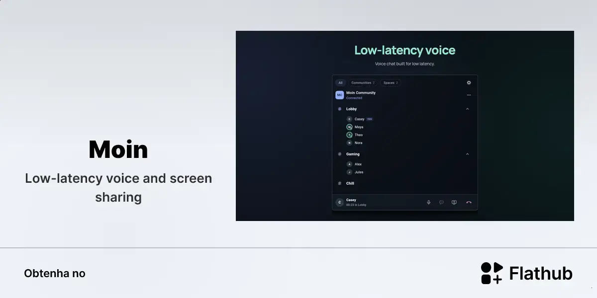 Moin chega ao Linux com voz e compartilhamento de tela em baixa latência 1 Moin chega ao Linux com voz e compartilhamento de tela em baixa latência