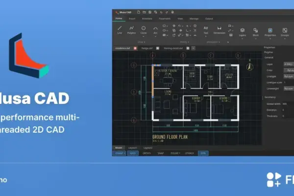 Musa CAD chega ao Linux com foco em 2D rápido, moderno e leve