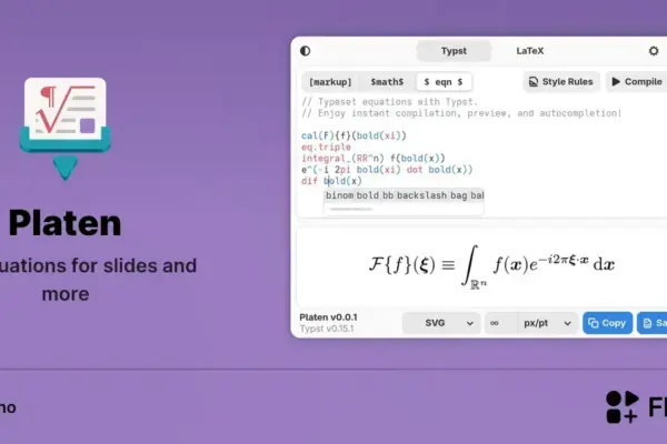 Platen chega ao Linux com editor de equações para Typst e LaTeX