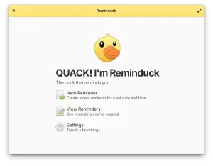 Reminduck chega ao Linux com lembretes simples e interface charmosa
