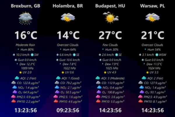 WeatherWidget no Linux leva clima e relógios globais para o desktop