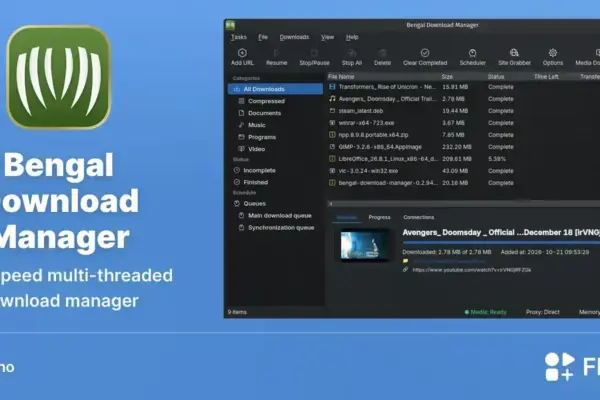 Bengal Download Manager chega ao Linux com foco em velocidade e praticidade