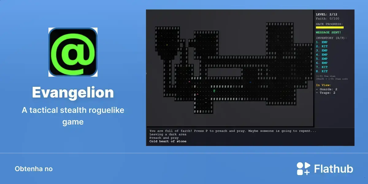 Evangelion chega ao Linux no Flathub com stealth e roguelike