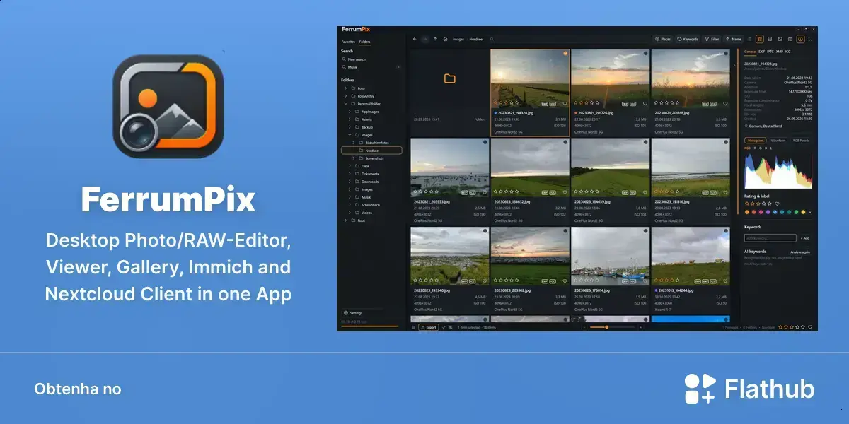 FerrumPix chega ao Flathub com edição RAW, galeria e mais