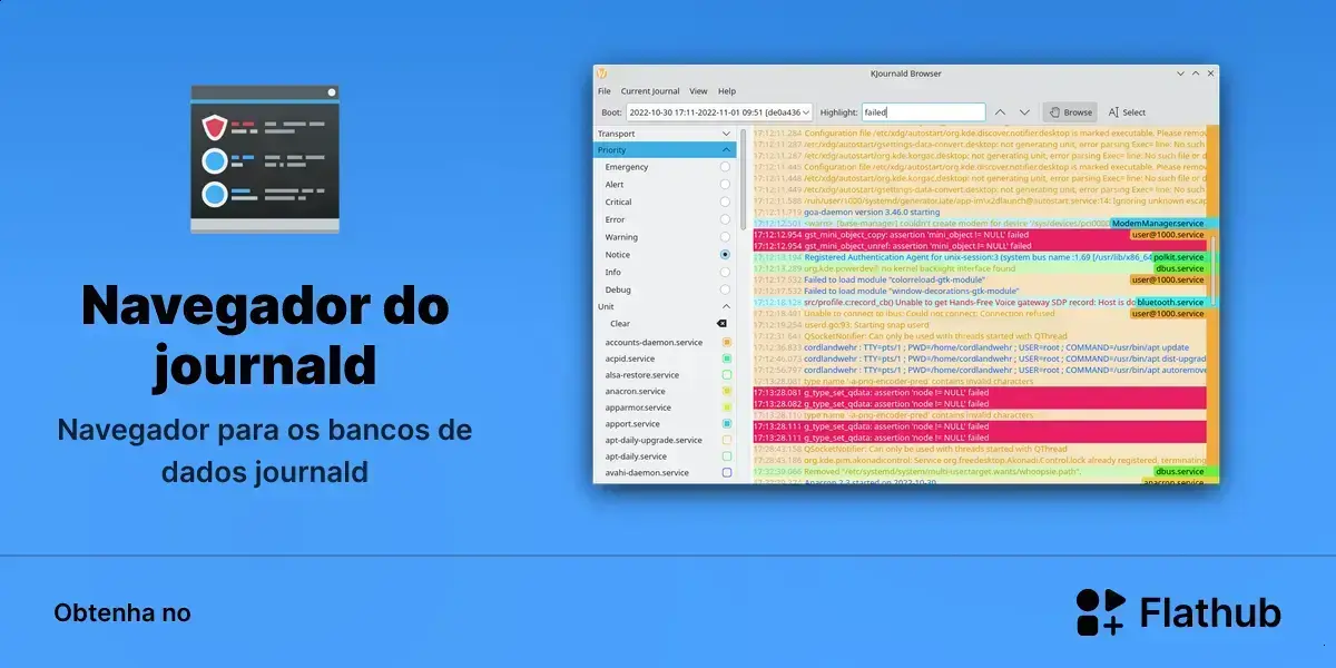 Journald-browser chega ao Flathub e facilita a navegação em logs Linux