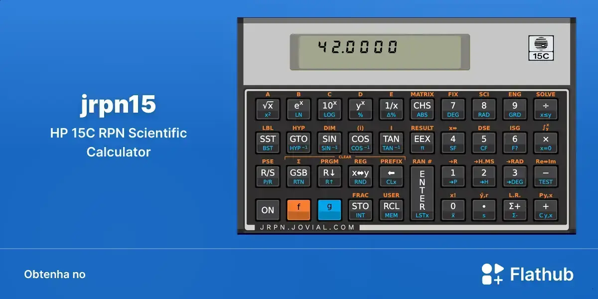 jrpn15 no Linux: a calculadora HP 15C chega ao Flathub