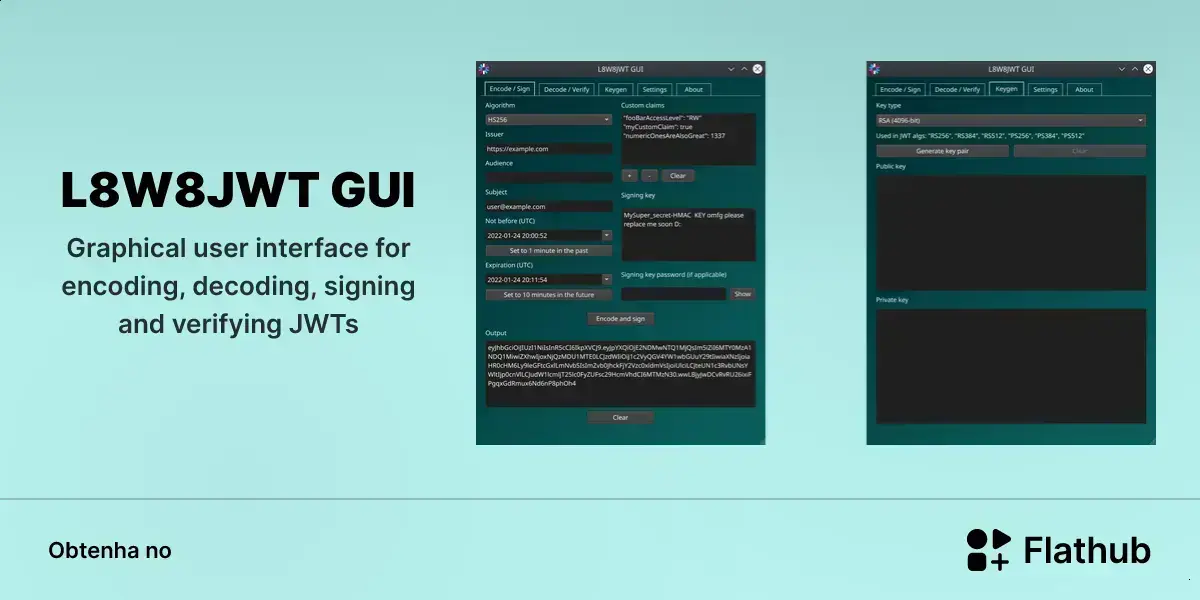 L8W8JWT GUI chega ao Linux com foco em JWT, assinatura e verificação