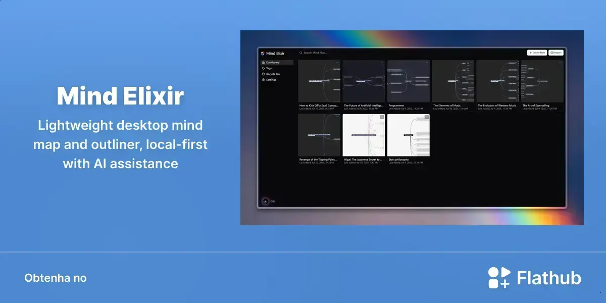 Mind Elixir chega ao Linux com mind map local e IA opcional
