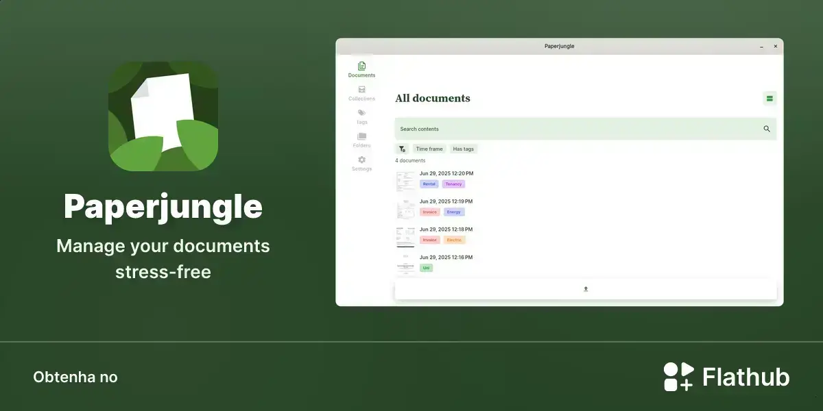 Paperjungle chega ao Linux via Flathub para organizar documentos