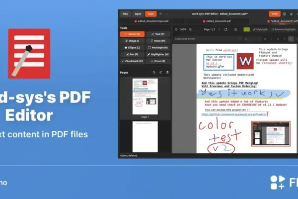 PDF Editor no Linux: app do Flathub ganha edição direta de documentos