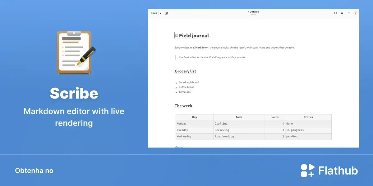 Scribe no Linux ganha polimento e fica mais esperto no Flathub