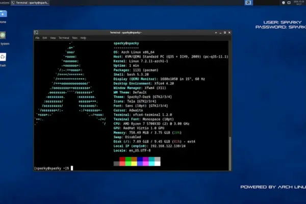 SparkyOS 2026.10 leva o Arch Linux para um sistema portátil