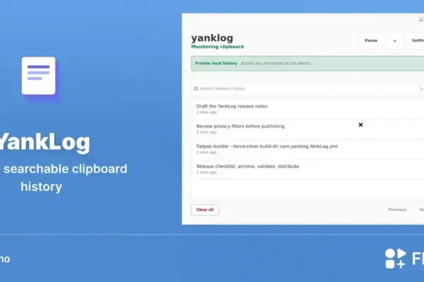 YankLog chega ao Linux com histórico de área de transferência criptografado