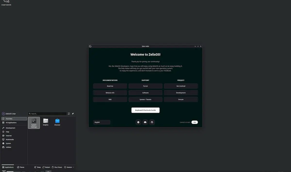 ZelixOS 2026.10.26 chega com Aurora 1.0 e desktop mais polido